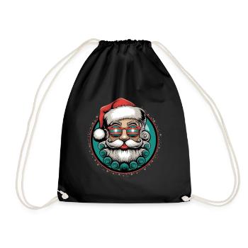 Père Noël cool avec des lunettes de soleil Bart Noël - Sac de sport léger - noir - Devant