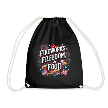 Feuerwerk Freiheit & Essen - Turnbeutel - Schwarz - Vorne