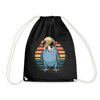 Perroquet rétro avec des lunettes de soleil - Sac de sport léger - noir - Devant