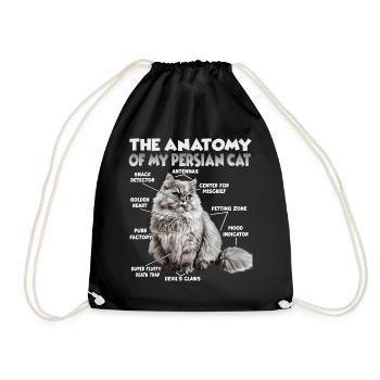 Persian Cat T | Persian Cat Cats Persian Cats - Drawstring Bag - black - Front