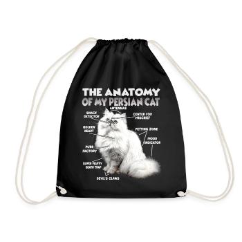 Persian Cats Gift for Cat Lover - Drawstring Bag - black - Front