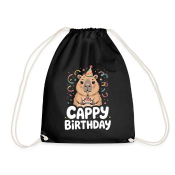 Capybara Anniversaire Cappy Anniversaire Drôle de capy - Sac de sport léger - noir - Devant
