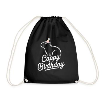 Capybara Anniversaire Cappy Anniversaire Drôle de capy - Sac de sport léger - noir - Devant