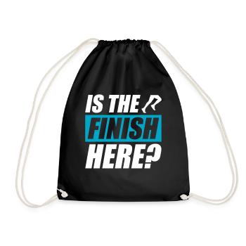 Is the finish here? funny running jogging runner - Drawstring Bag - black - Front