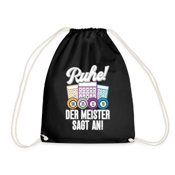 Bingo Player Ruhe Der Meister Sagt An Bingo - Turnbeutel - Schwarz - Vorne