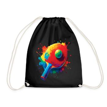 Tennis de Table – Design Sport Ping-Pong Splash - Turnbeutel - Schwarz - Vorne