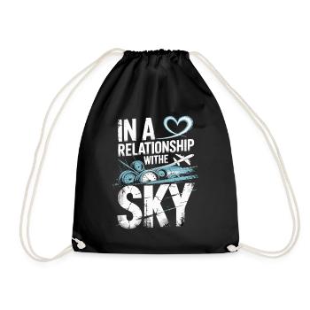 Dans une relation avec l’avion du ciel - Sac de sport léger - noir - Devant