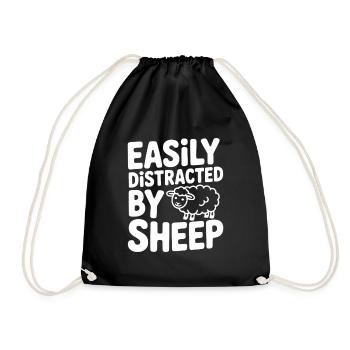 Facilement distrait par les moutons - Sac de sport léger - noir - Devant