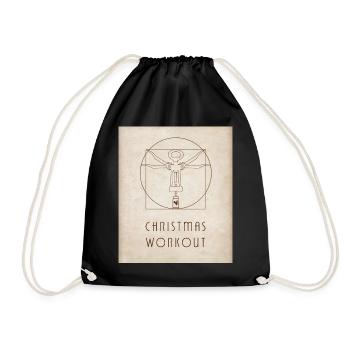 Christmas Workout – Vitruv Corkscrew - Drawstring Bag - black - Front