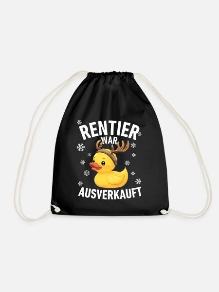 Rentier war ausverkauft Weihnachtsshirt Xmas Ente - Turnbeutel - Schwarz
