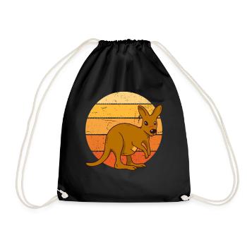 Kangaroo at sunset - Drawstring Bag - black - Front