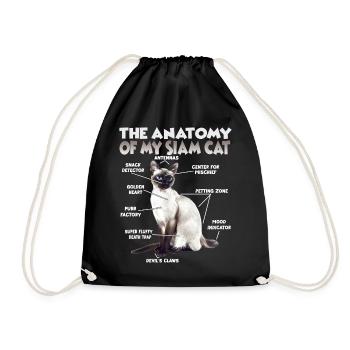 Siamese Cats Gift Cat Owner Gift Idea - Drawstring Bag - black - Front