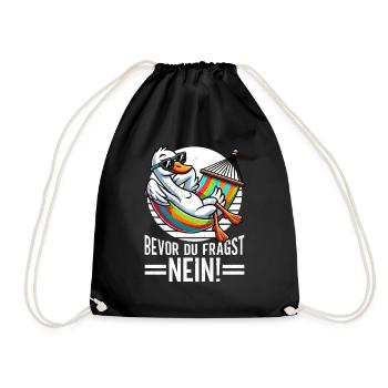 Before you ask No Swan Bad mood - Drawstring Bag - black - Front
