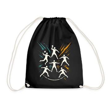 Handball Team Tactics, Circle Runner Defence, Coach - Drawstring Bag - black - Front