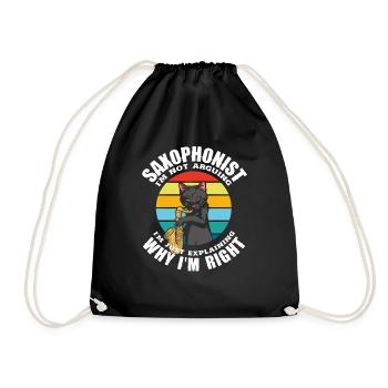 Saxophone Retro Saxophonist Why I'm Right - Drawstring Bag - black - Front