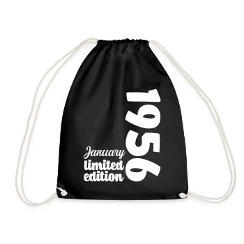 Anniversaire Janvier 1956 Limited Edition Cadeau - Sac de sport léger - noir - Devant