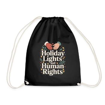 Holiday Lights and Human Rights - Drawstring Bag - black - Front