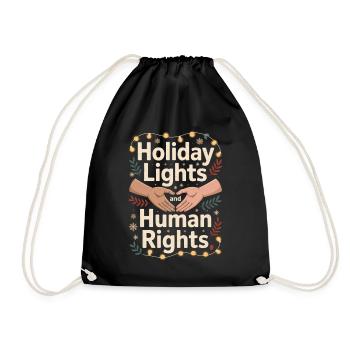 Lumières de Noël et droits de l’homme - Sac de sport léger - noir - Devant