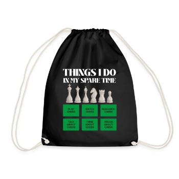 Chess time in leisure time - Drawstring Bag - black - Front