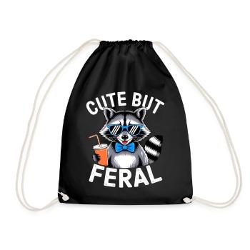 Cute but Feral Raccoon - Turnbeutel - Schwarz - Vorne
