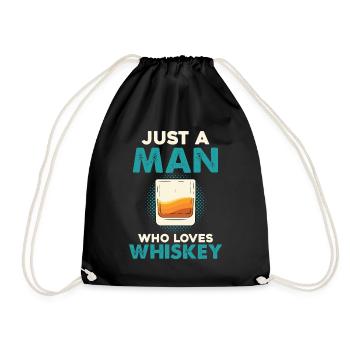 Only one man loves whiskey - Drawstring Bag - black - Front