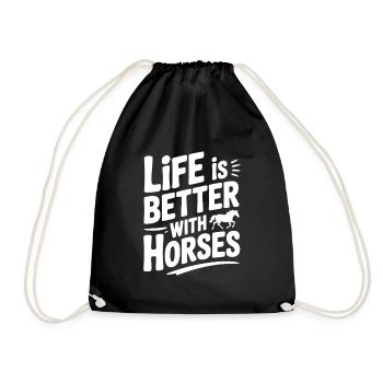 La vie est meilleure avec les chevaux - Sac de sport léger - noir - Devant