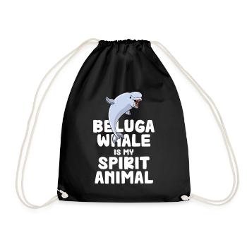 Beluga Geisttier Druck - Turnbeutel - Schwarz - Vorne