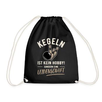 Bowling is not a hobby but a passion - Drawstring Bag - black - Front