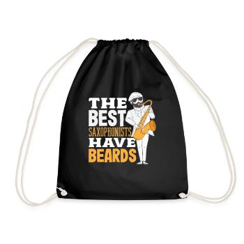 The best saxophonists have beards - Drawstring Bag - black - Front
