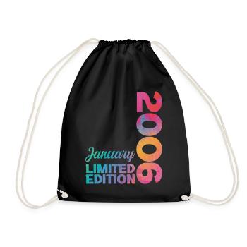 Anniversaire Janvier 2006 Né en Janvier Cadeau - Sac de sport léger - noir - Devant