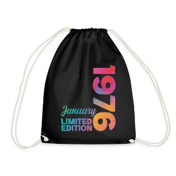 Anniversaire Janvier 1976 Né en Janvier Cadeau - Sac de sport léger - noir - Devant