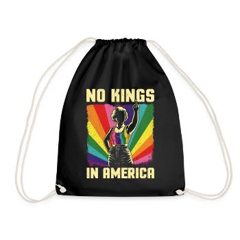 No Kings In America Patriotic LGBTQ Liberty - Drawstring Bag - black - Front