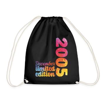 December 2005 Birthday Gift - Drawstring Bag - black - Front
