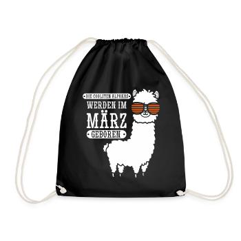 Anniversaire de mars, Alpaga Drôle de parole - Sac de sport léger - noir - Devant