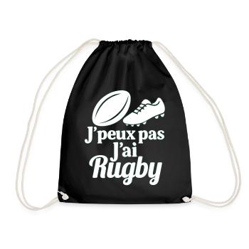 Ich kann nicht, ich habe Rugby - Turnbeutel - Schwarz - Vorne