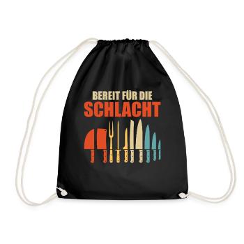CHEF READY FOR BATTLE Funny - Drawstring Bag - black - Front