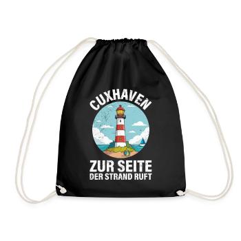 Cuxhavener TO THE PAGE THE BEACH IS CALLING Funny - Drawstring Bag - black - Front