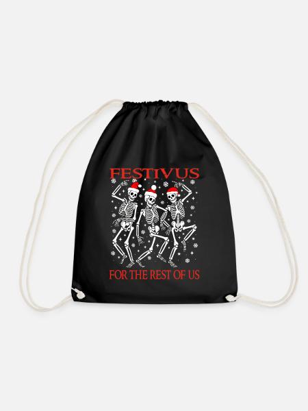 Festivus für den Rest von uns lustigen Weihnachtsskeletten - Turnbeutel - Schwarz