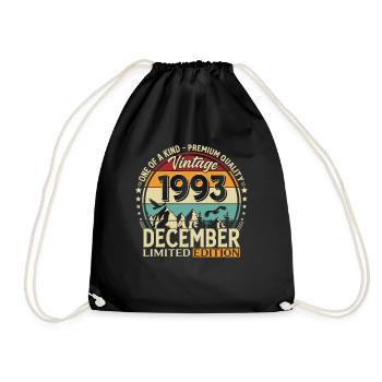 32nd Birthday Vintage December Vintage 1993 - Drawstring Bag - black - Front