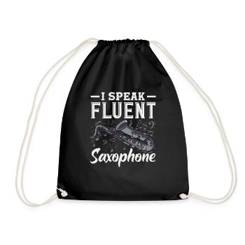 I speak fluently Sax Saxophone Saxophonist - Drawstring Bag - black - Front