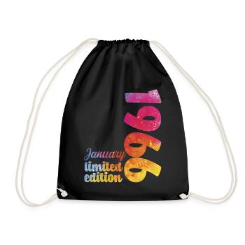 Cadeau D'anniversaire Janvier 1966 Anniversaire - Sac de sport léger - noir - Devant