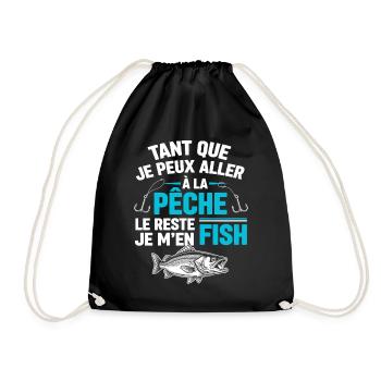Fishing: As Long As I Can Fish, I Don't Care - Drawstring Bag - black - Front