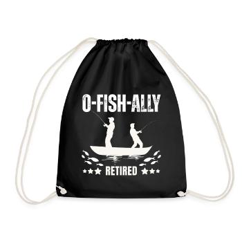 O-Fish-ally Retired Fishermen - Drawstring Bag - black - Front
