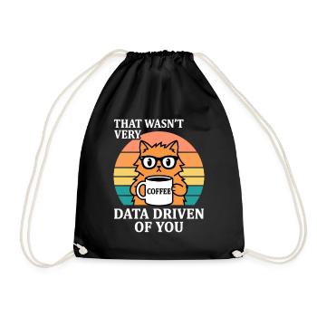Pas très nerd IT Cat Coffee Driven par les données - Sac de sport léger - noir - Devant