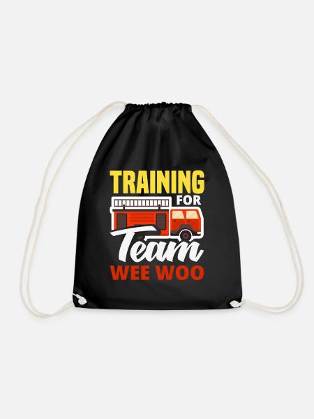 Wee Woo Squad Fire Tiny Firefighter - Drawstring Bag - black