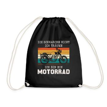 Vintage Motorcycle Dream Retro Stripes - Drawstring Bag - black - Front