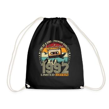 33rd Birthday Cassette December 1992 - Drawstring Bag - black - Front