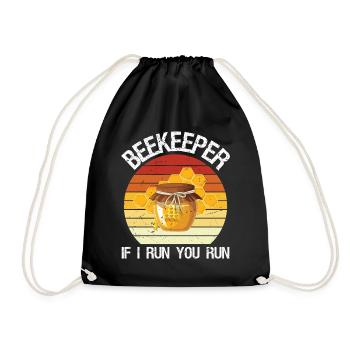 Beekeeper If I Run You Run Beekeeping Bee Lover - Turnbeutel - Schwarz - Vorne