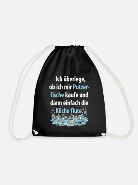 Des poissons nettoyeurs prennent le contrôle du nettoyage de la cuisine - Sac de sport léger - noir