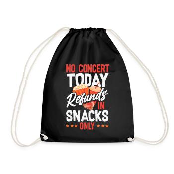 No concert today sad music - Drawstring Bag - black - Front